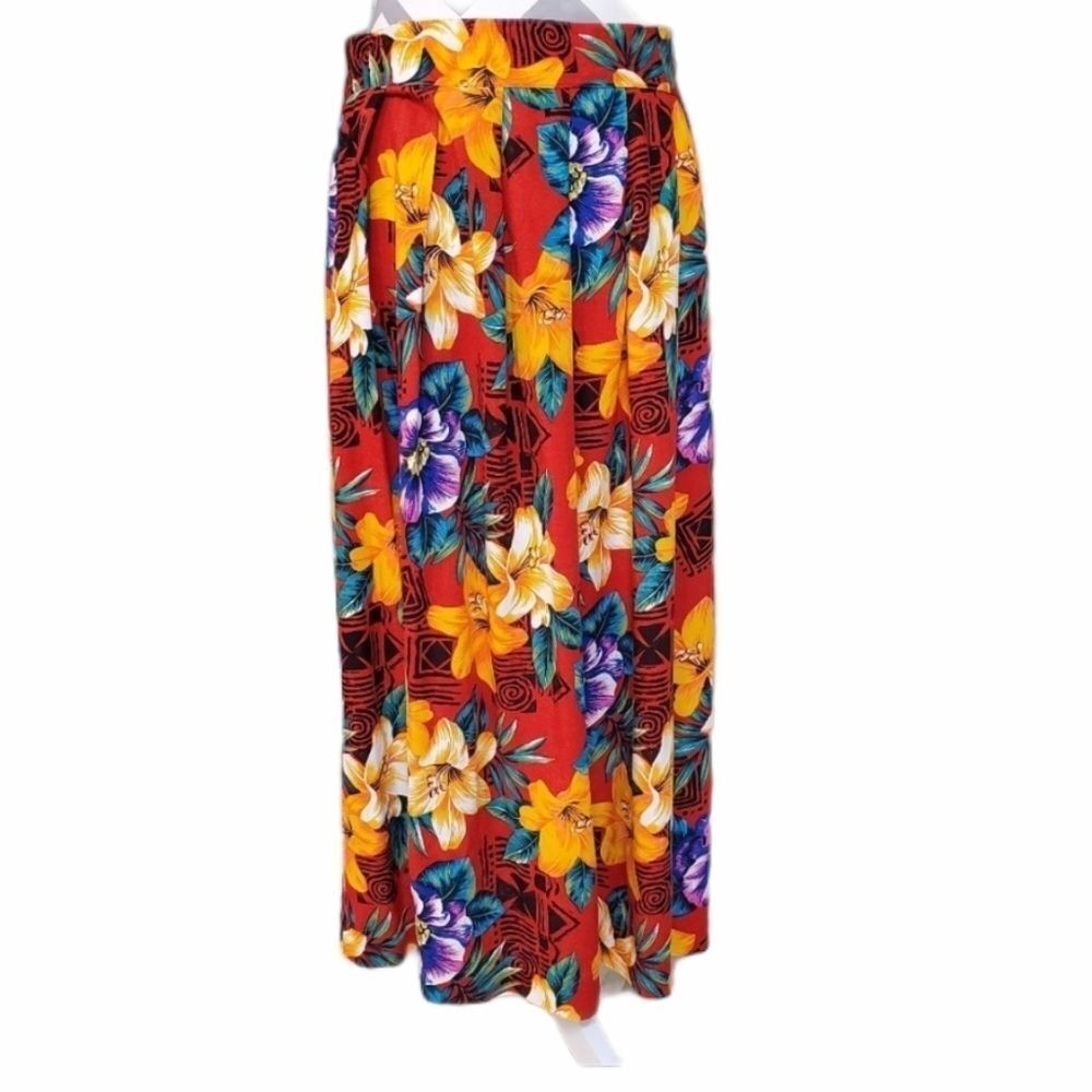 Vintage Worthington Floral Hawaiian Beachy Maxi Tropicsal Skirt Size 14‎